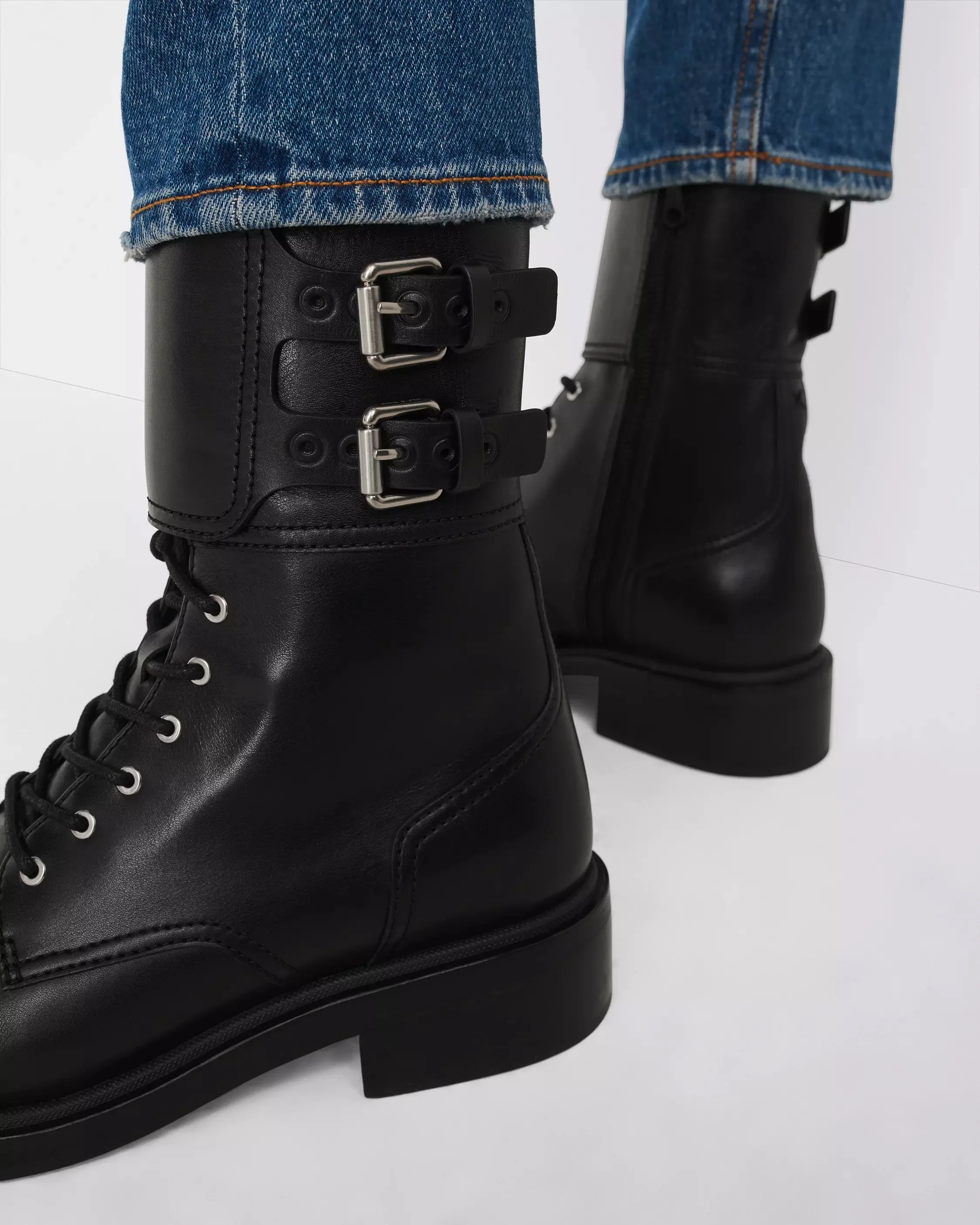 【関税込み】rag & bone ブラック RB Moto レースアップブーツ rb moto buckle boot — LAUREN BETOURNEY